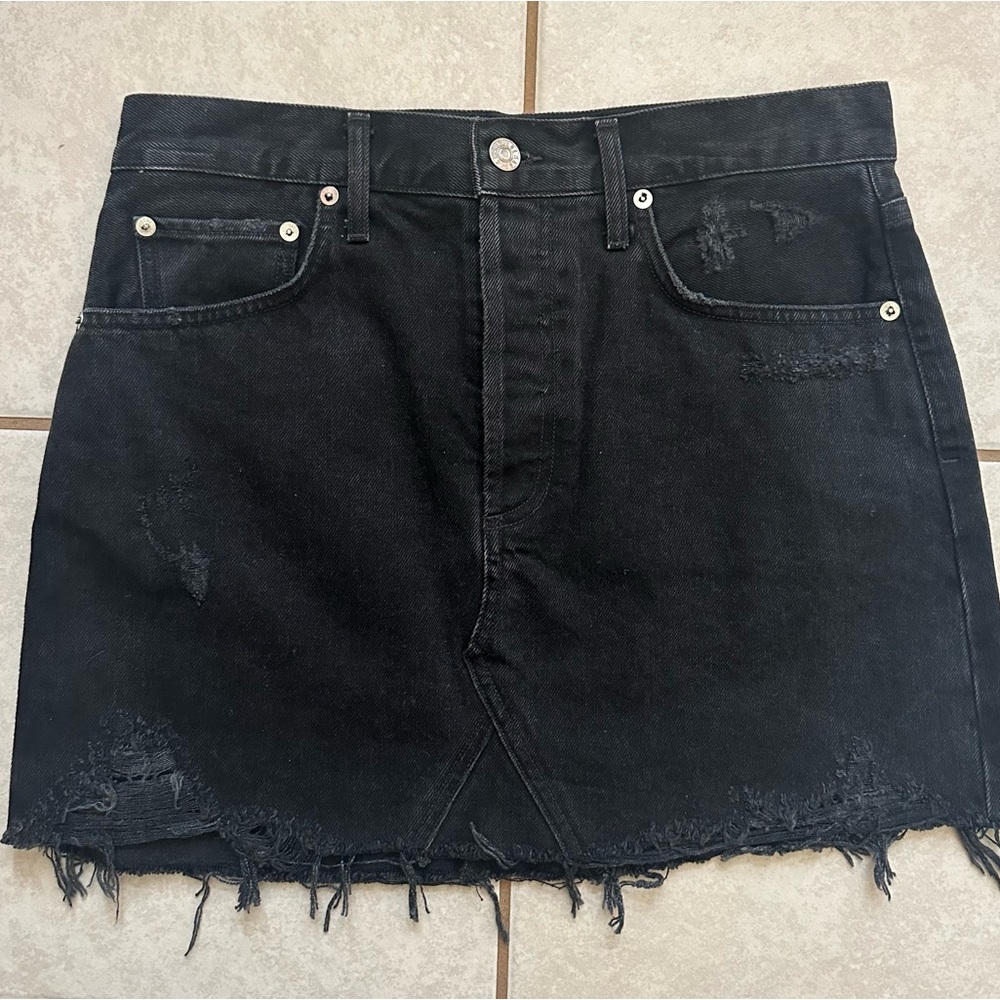 AGOLDE Quinn High Rise Skirt in Black, Size 28